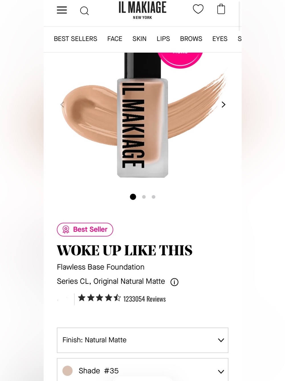NWT Il Makiage Natural Matte Shade 35 Foundation